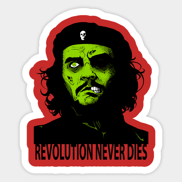 Zombie Revolution Che Guevara Sticker by DeadMonkeyShop